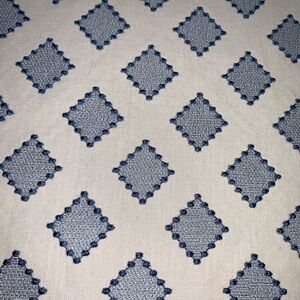 1 Yard & 25” Kravet “Diamond Dots” in Turquoise Blue and White.